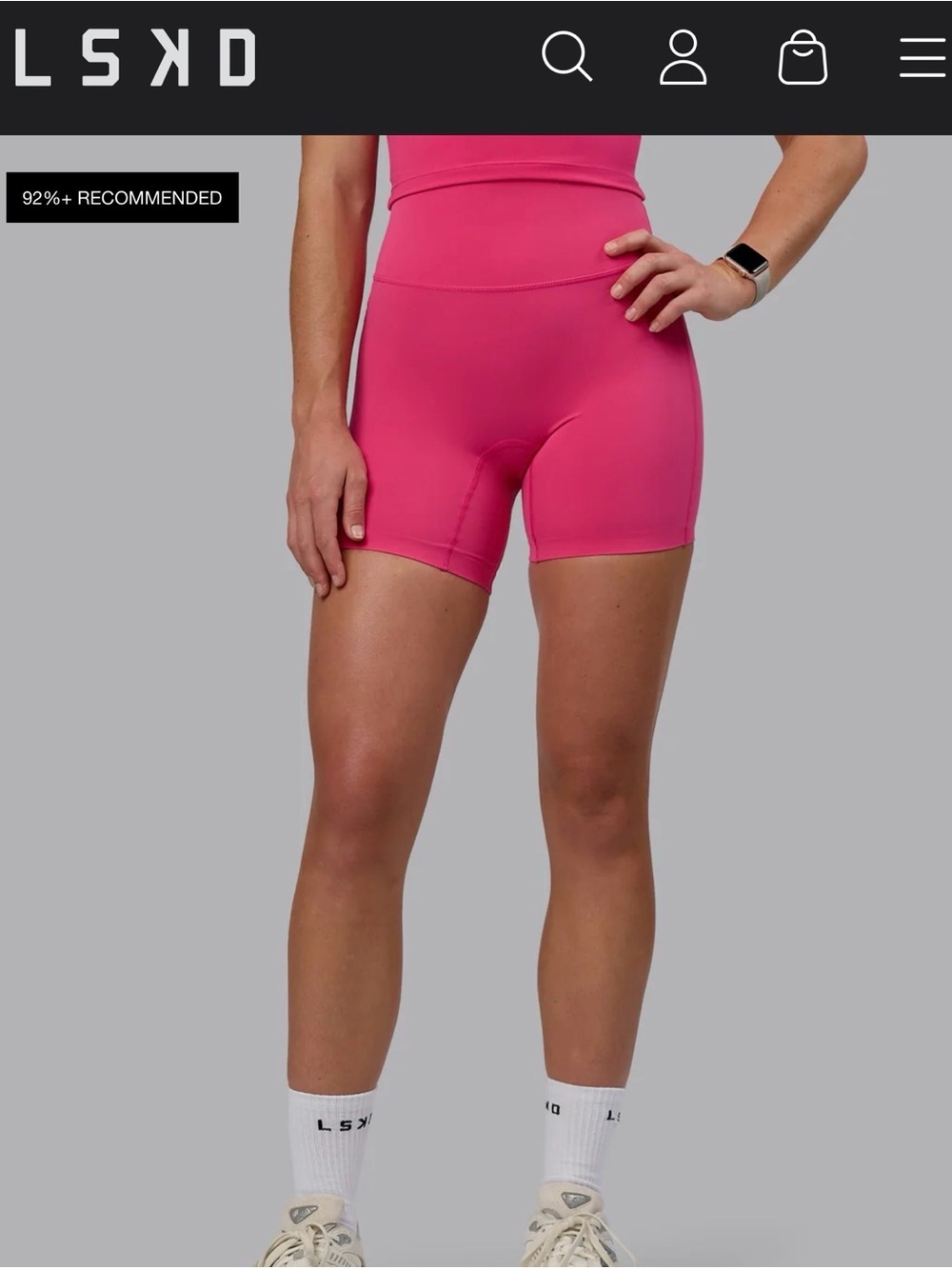 LSKD High-Rise Bike Shorts in Hot Pink